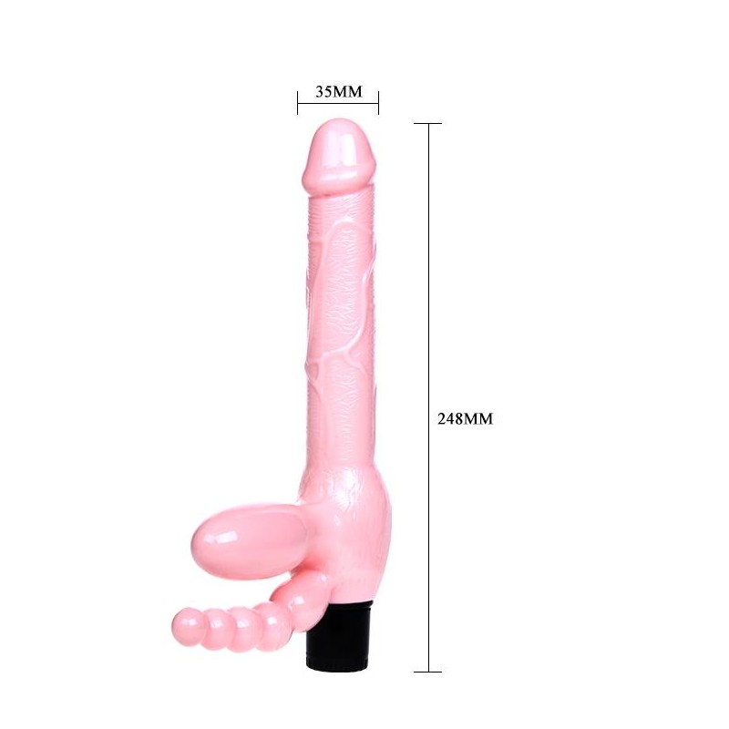 Podwójne dildo z wibracjami stymulacja anusa 25 cm